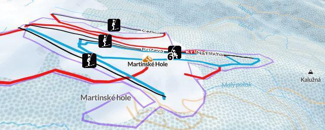 Piste map of the resort Martinské Hole