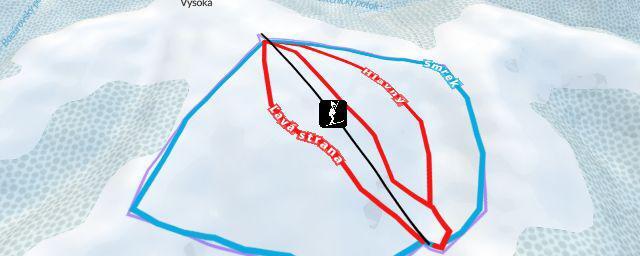 Piste map of the resort Podkonice - Pleše