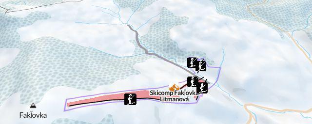 Piste map of the resort Skicomp Fakľovka Litmanová