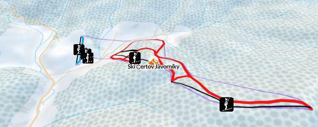 Piste map of the resort Ski Čertov Javorníky