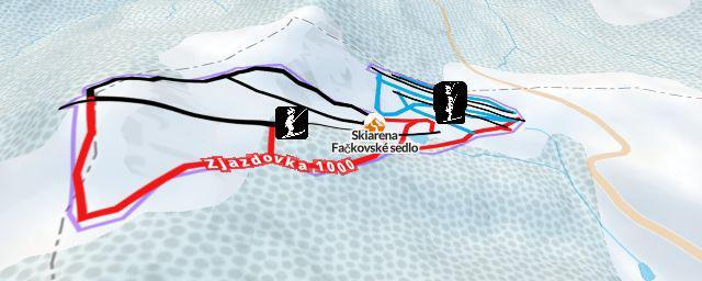Piste map of the resort Skiarena Fačkovské sedlo