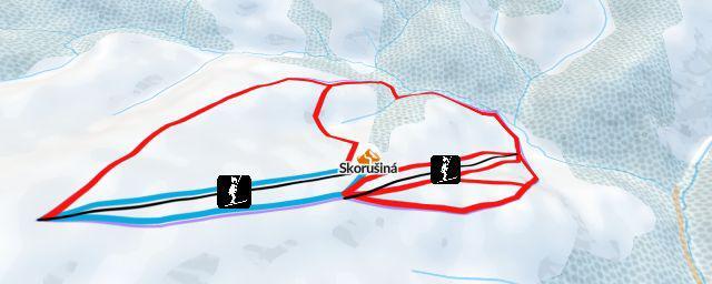 Piste map of the resort Skorušiná
