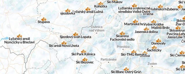Piste map of the region Trenciansky