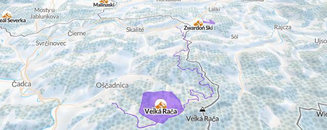 Piste map of the resort Veľká Rača