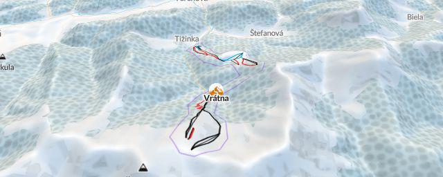 Piste map of the resort Vrátna