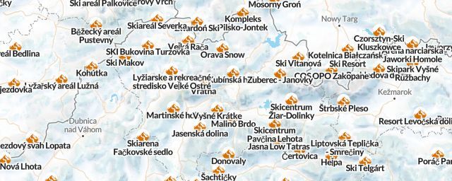 Piste map of the region Žilinský
