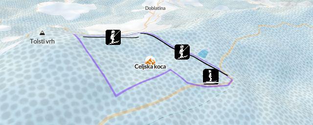 Piste map of the resort Celjska koca