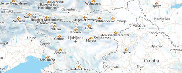 Piste map of the region Slovenia