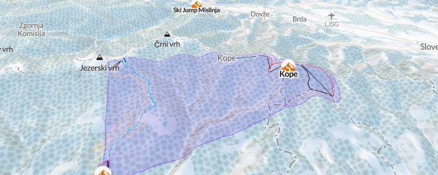 Piste map of the resort Kope