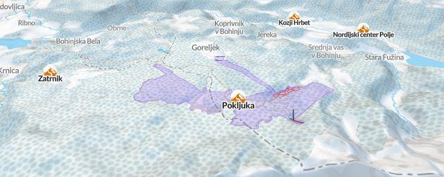 Piste map of the resort Pokljuka