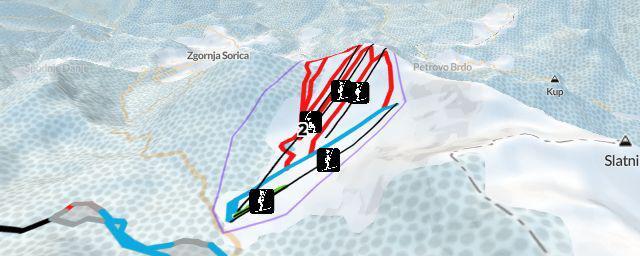 Piste map of the resort Soriška planina