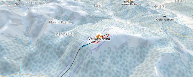 Piste map of the resort Velika planina