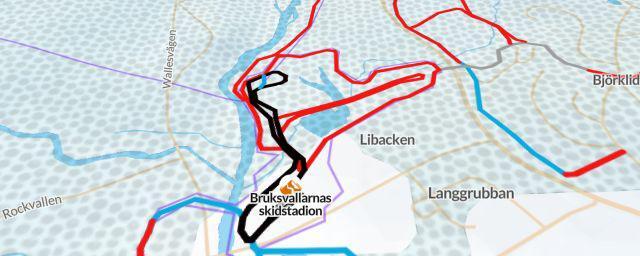 Piste map of the resort Bruksvallarnas skidstadion