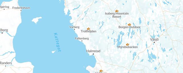 Piste map of the region Halland