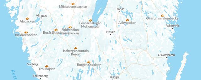 Piste map of the region Jönköping