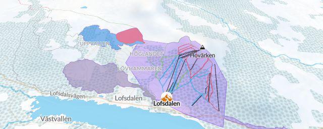 Piste map of the resort Lofsdalen