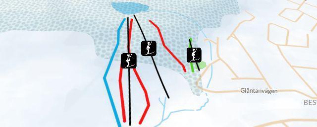 Piste map of the resort Mössebergsbacken