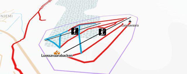 Piste map of the resort Luossavaarabacken