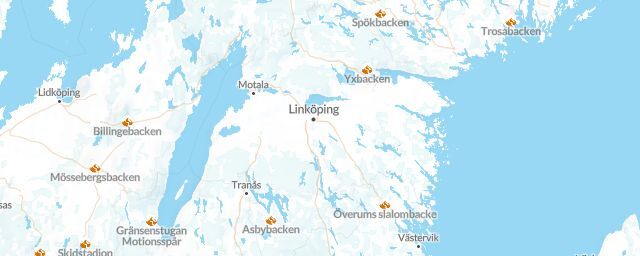 Piste map of the region Östergötland