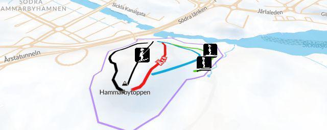 Piste map of the resort Skistar Hammarbybacken