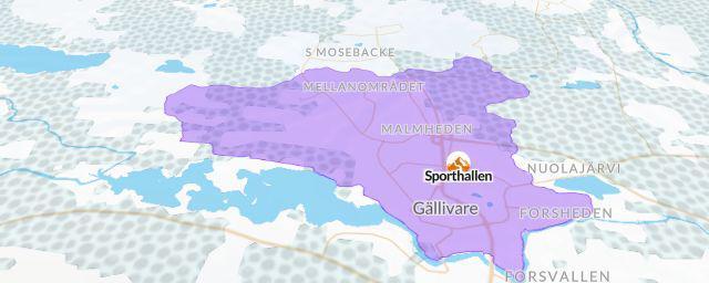 Piste map of the resort Sporthallen