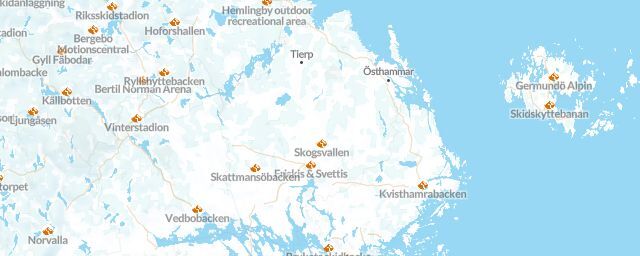 Piste map of the region Uppsala