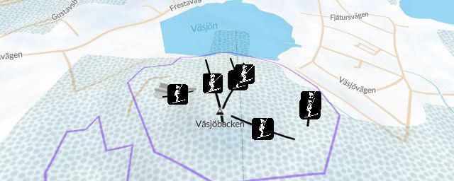 Piste map of the resort Väsjöbacken