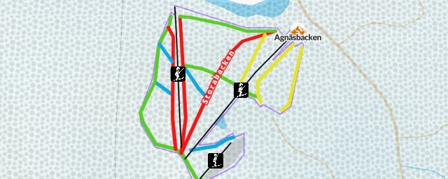 Piste map of the resort Agnäsbacken
