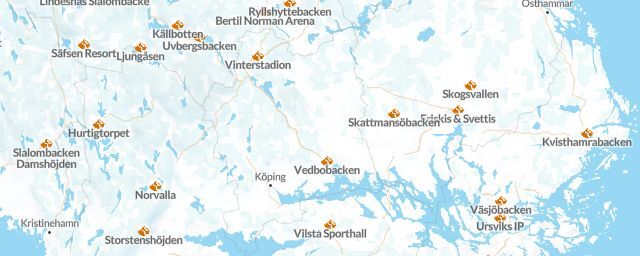 Piste map of the region Västmanland
