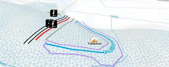 Piste map of the resort Yxbacken