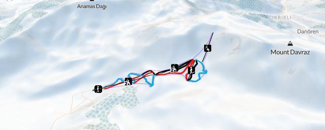 Piste map of the resort Davraz Dağı
