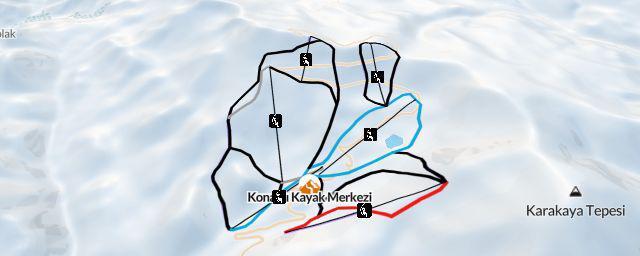 Piste map of the resort Konaklı Kayak Merkezi