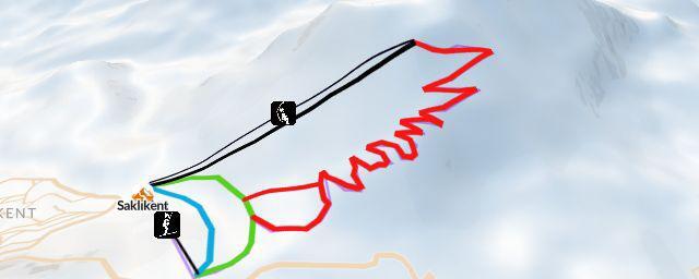 Piste map of the resort Saklıkent