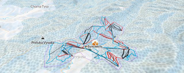 Piste map of the resort Буковель