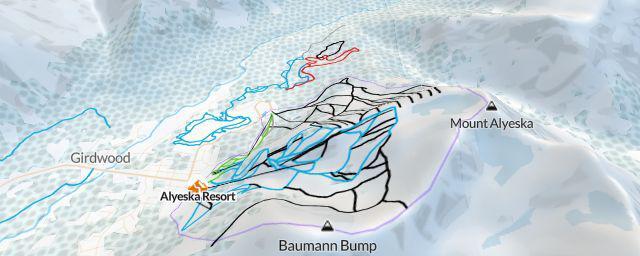 Piste map of the resort Alyeska Resort