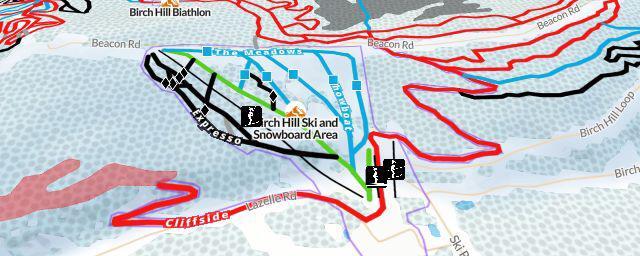 Piste map of the resort Birch Hill Ski and Snowboard Area