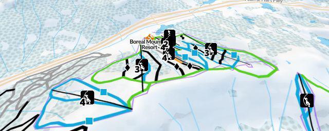 Piste map of the resort Boreal Mountain Resort