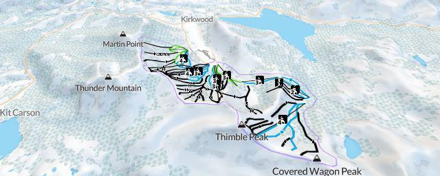 Piste map of the resort Kirkwood Mountain Resort