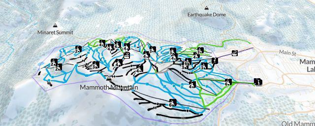 Piste map of the resort Mammoth Mountain