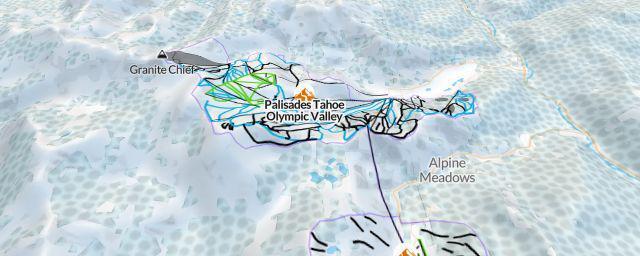 Piste map of the resort Palisades Tahoe Olympic Valley