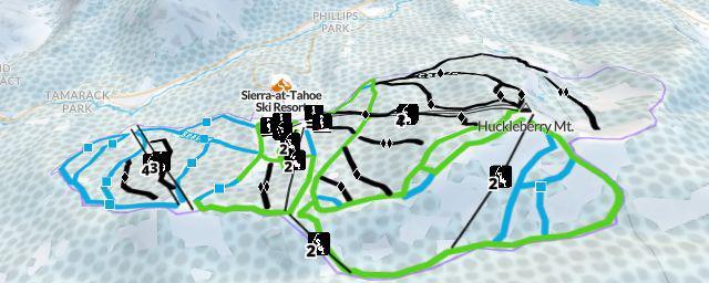Piste map of the resort Sierra-at-Tahoe Ski Resort