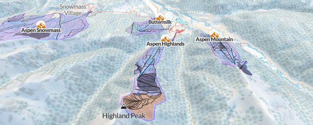 Piste map of the resort Aspen Highlands