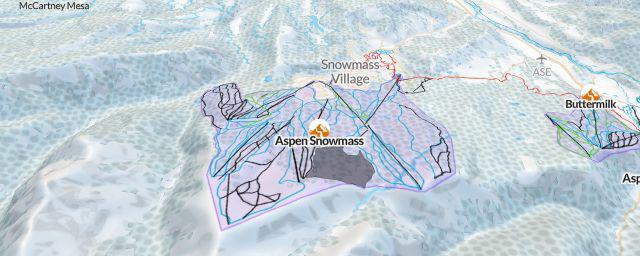 Piste map of the resort Aspen Snowmass