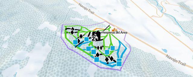 Piste map of the resort Hesperus Ski Area