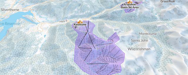 Piste map of the resort Keystone