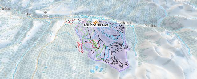 Piste map of the resort Telluride Ski Area