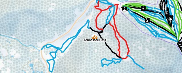 Piste map of the resort Tennessee Pass