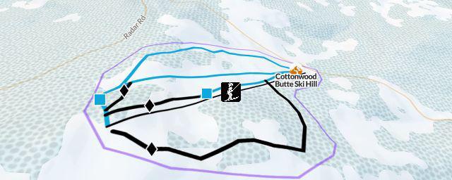 Piste map of the resort Cottonwood Butte Ski Hill