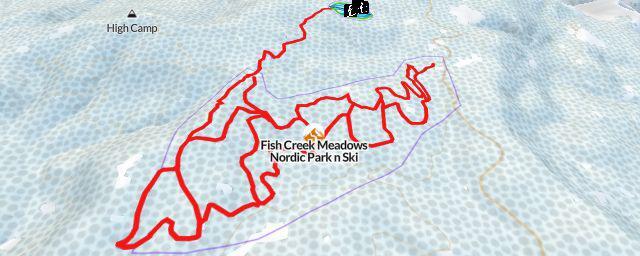 Piste map of the resort Fish Creek Meadows Nordic Park n Ski