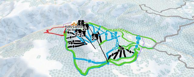 Piste map of the resort Kelly Canyon Ski Resort